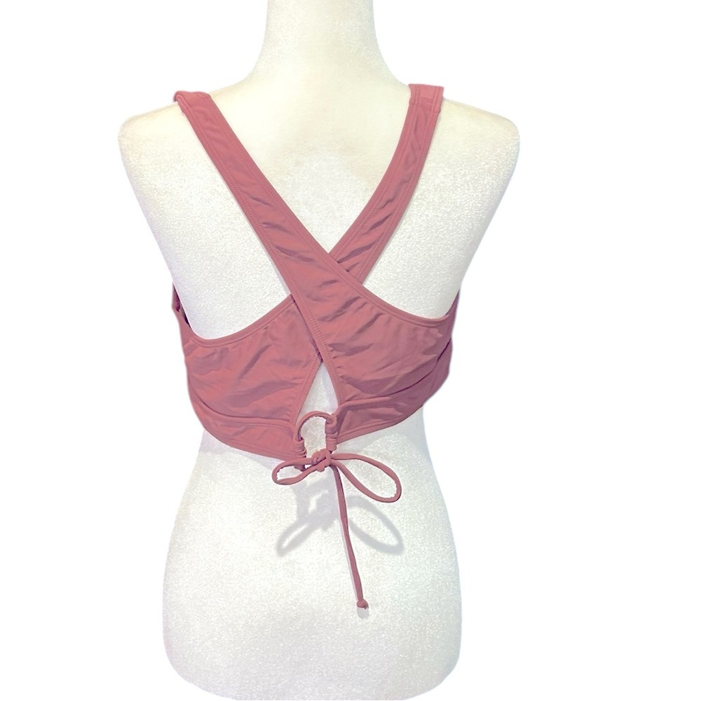 CUPSHE Crisscross Straps Swimsuit Bikini Top Mauve Size XL - Picture 7 of 11